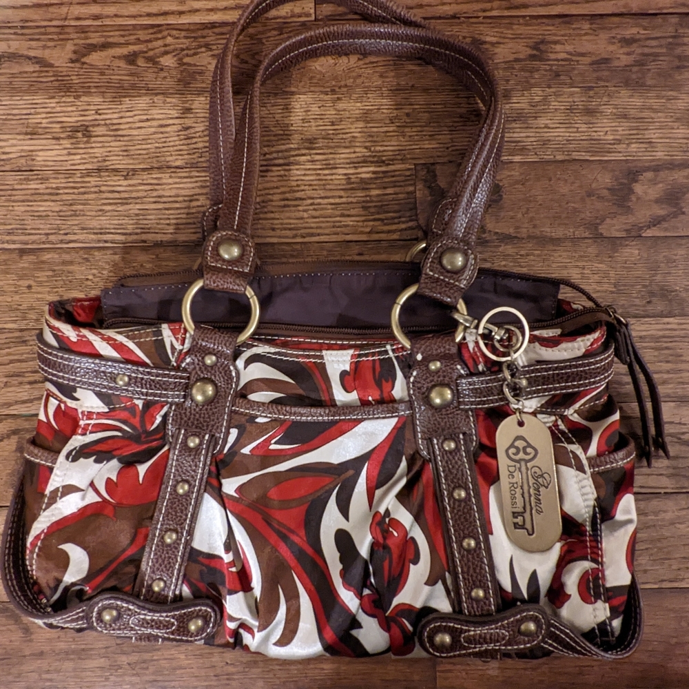 Genna Di Rossi Groovy Print Red Handbag Purse